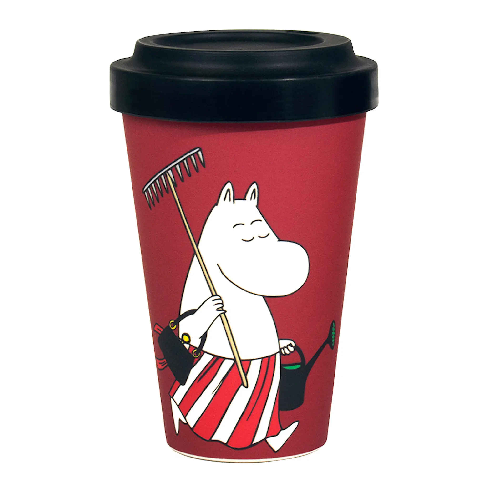 Nordicbuddies Mumin take away mugg 45 cl Mummimamma i trädgården röd