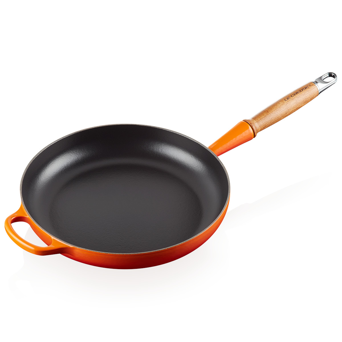 Le Creuset Signature støpejernspanne med trehåndtak 28 cm