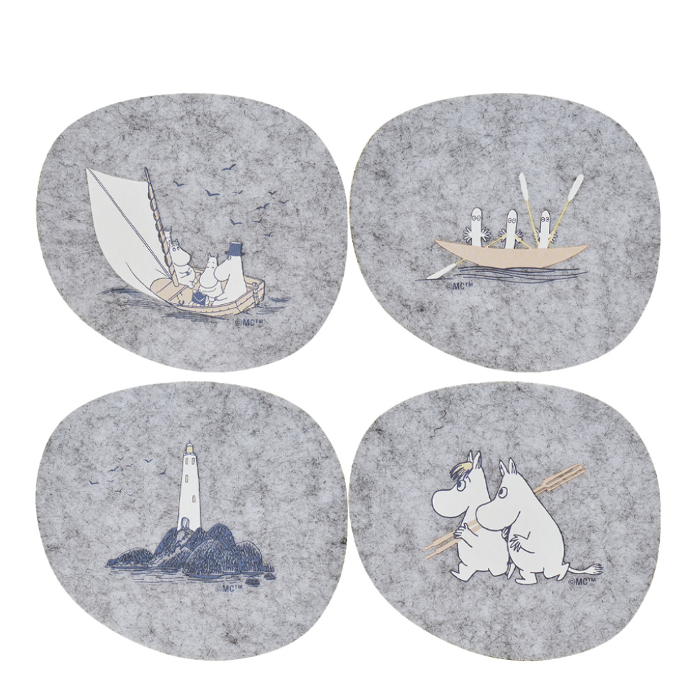 Muurla - Muumi Lasinalunen 11x9,5 cm 4 kpl Sailors