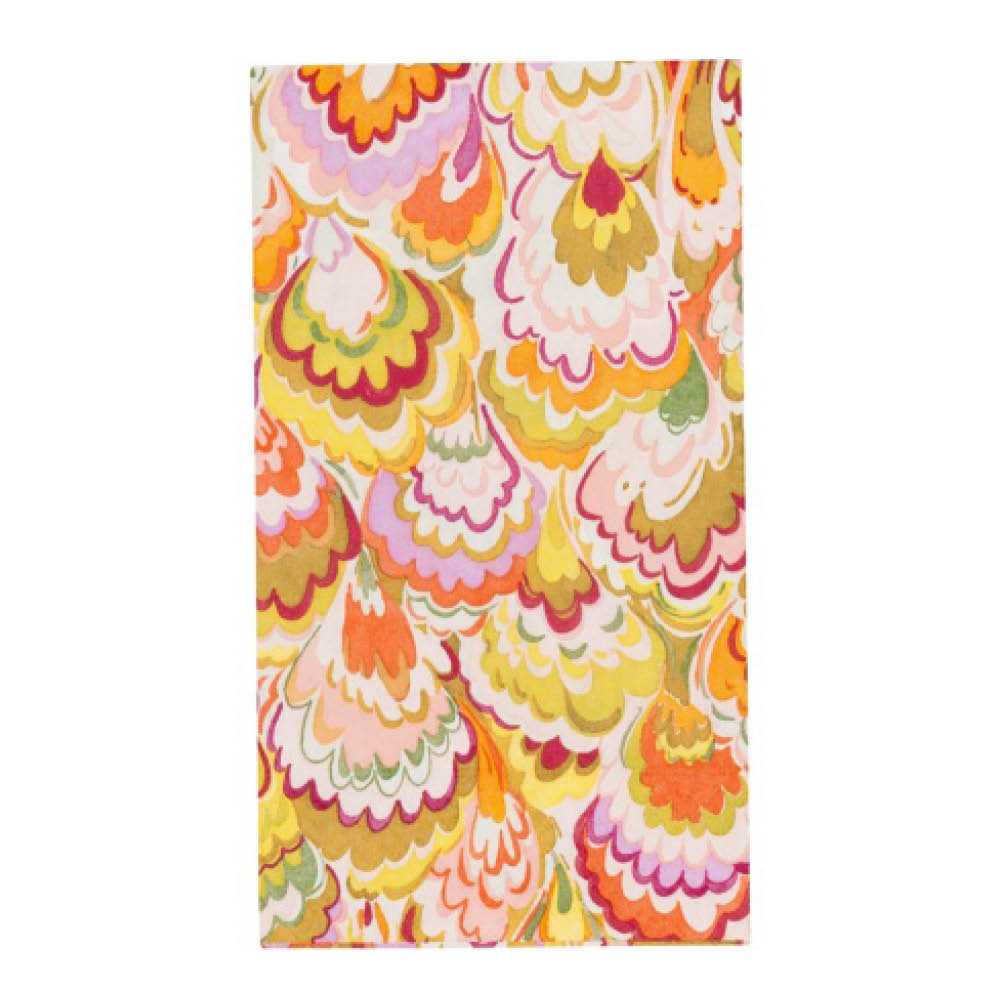Caspari - Marbled Ceramica Servetti 40x22 cm 15 kpl vadelma/keltavihreä