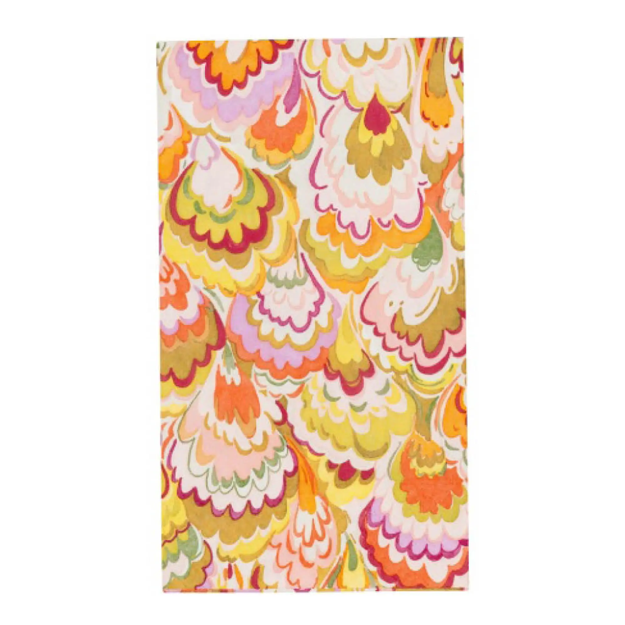 Caspari Marbled Ceramica servett 40x22 cm 15-pack hallon/chartreuse