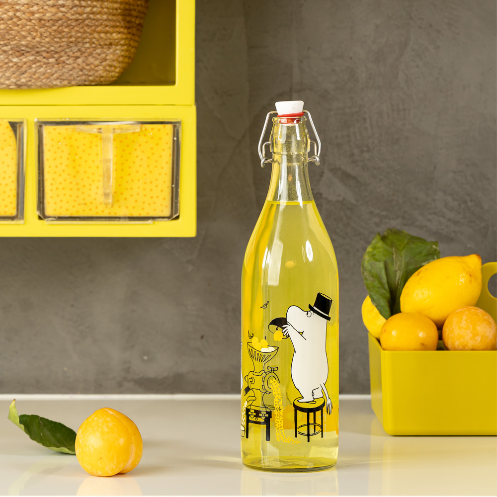 Muurla Mummi glassflaske Friuts 1L klar/gul