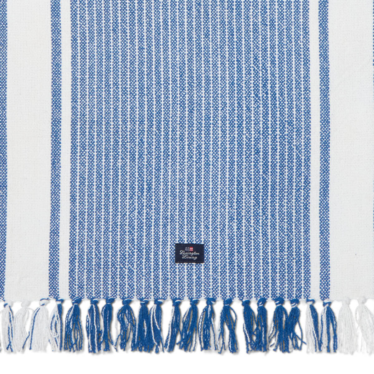 Lexington Kaitaliina hapsuilla 150x50 cm Valkoinen/Sininen