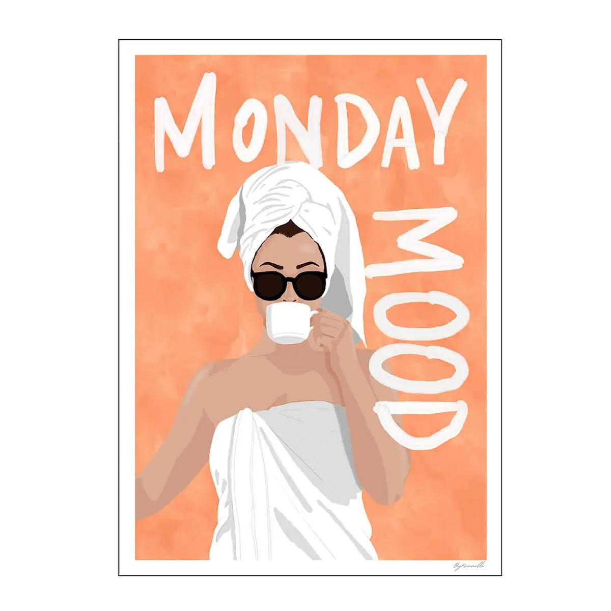 Poster & Frame ByKammille poster 50x70 cm monday mood