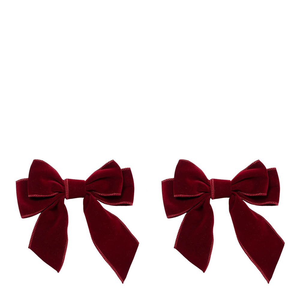 Vondels Santa's Favorites sammetsrosett med klämma 20 cm 2-pack vinröd