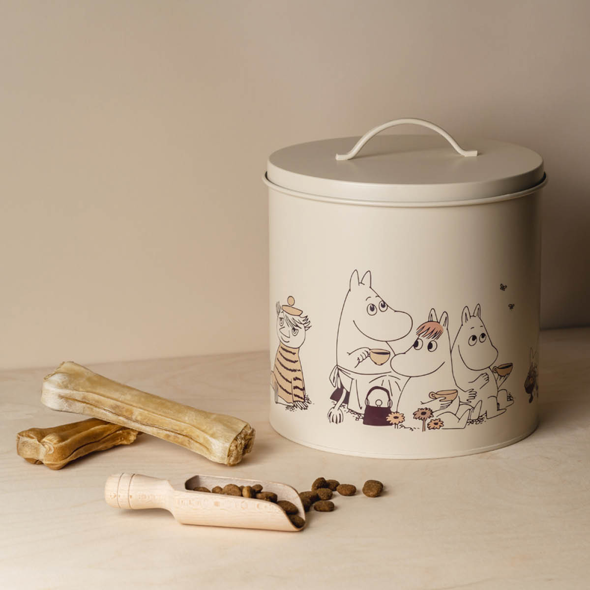 Muurla Moomin for Pets plåtburk set 2-pack 19+21 cm beige