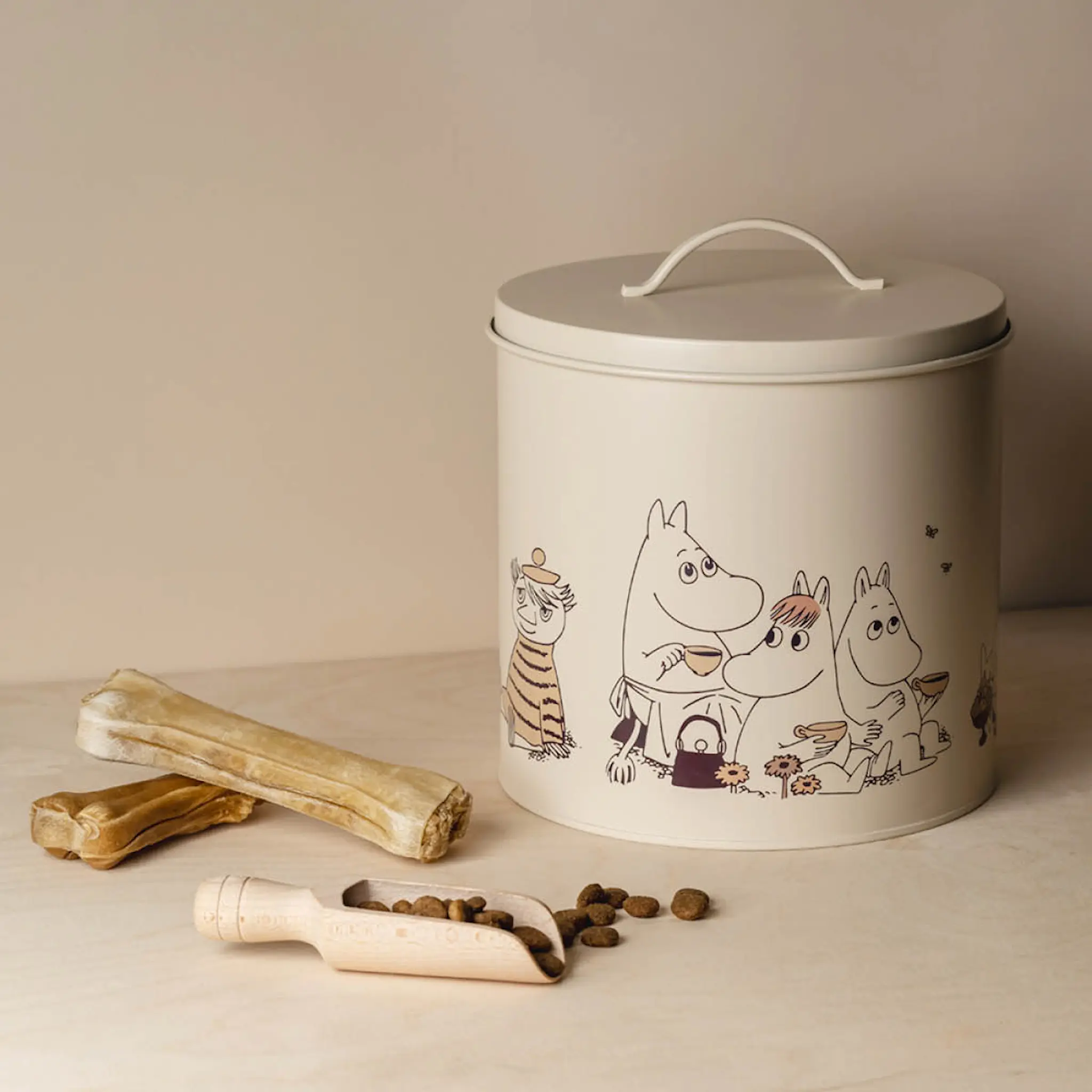 Muurla Moomin for Pets plåtburk set 2-pack 19+21 cm beige