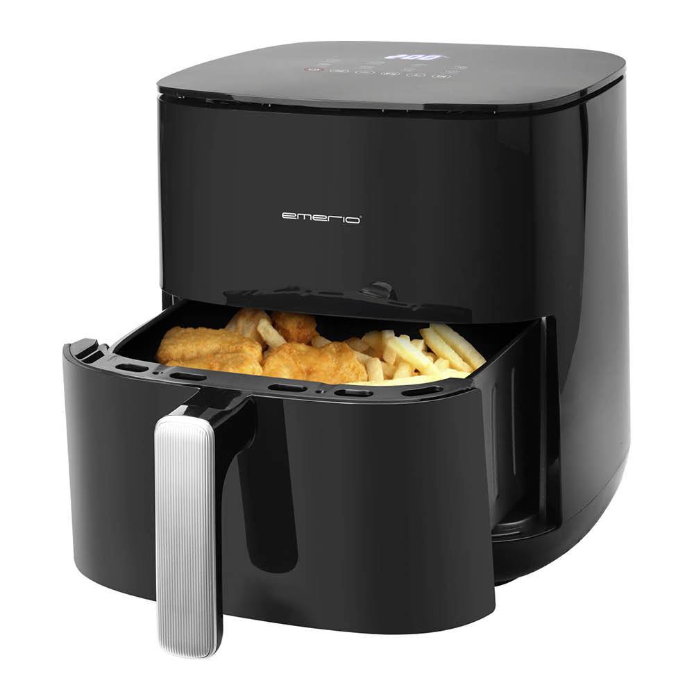 EMERIO Airfryer med dubbla värmeelement 5 L svart