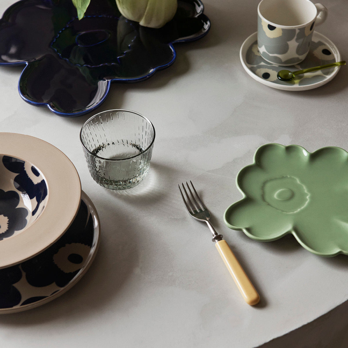 Marimekko Unikko Lautanen kukanmuoto 20 cm Sage