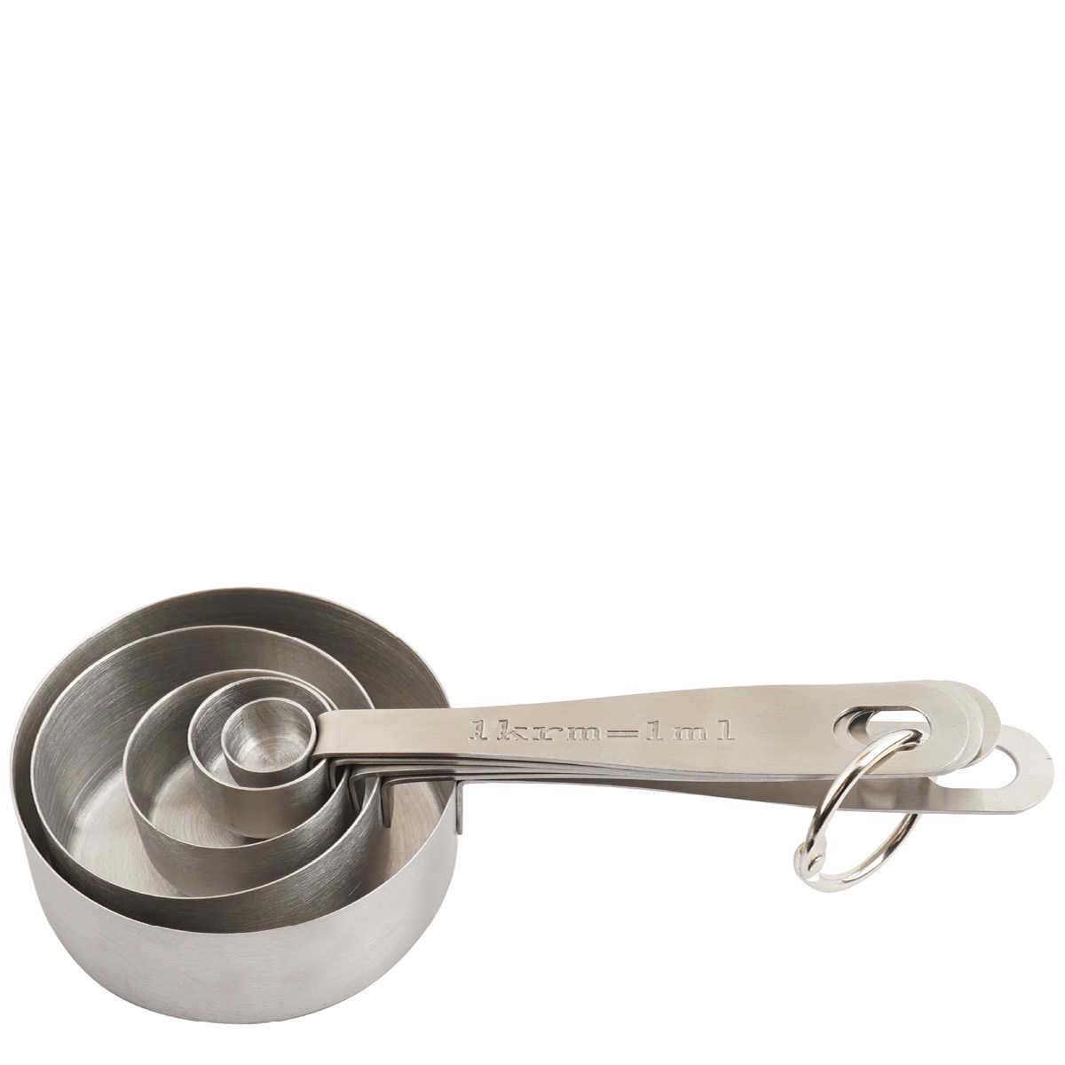 Dorre Myah målebeger rustfritt stål 5 stk 1 krm-1 dl