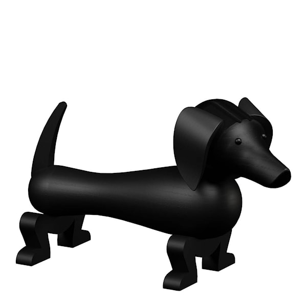 Hund Liten 11 cm Mörkbetsad Ek