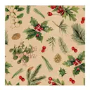Servett 33x33 cm 20-pack Winter Greenery natur