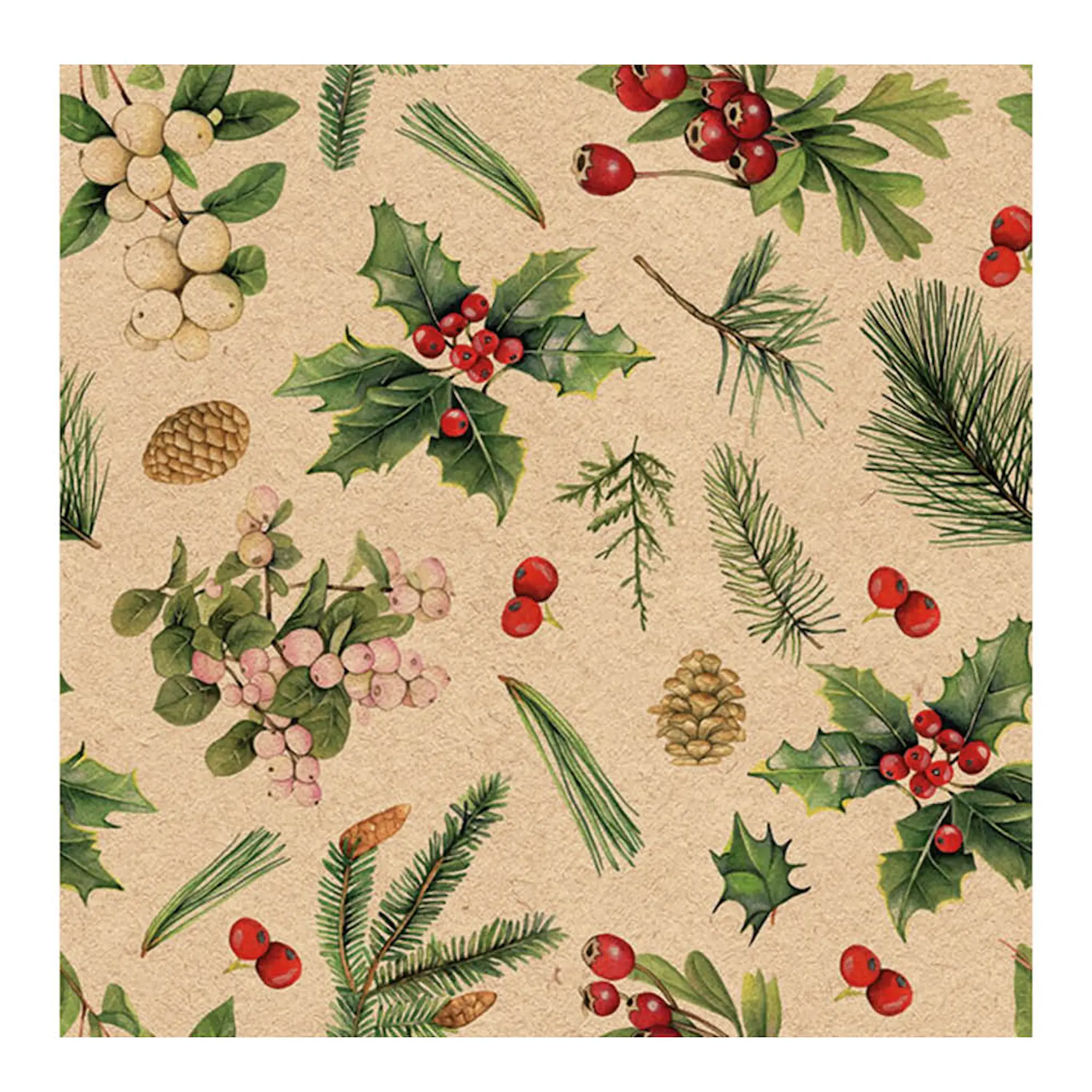 Ambiente Servetti 33x33 cm 20 kpl Winter Greenery