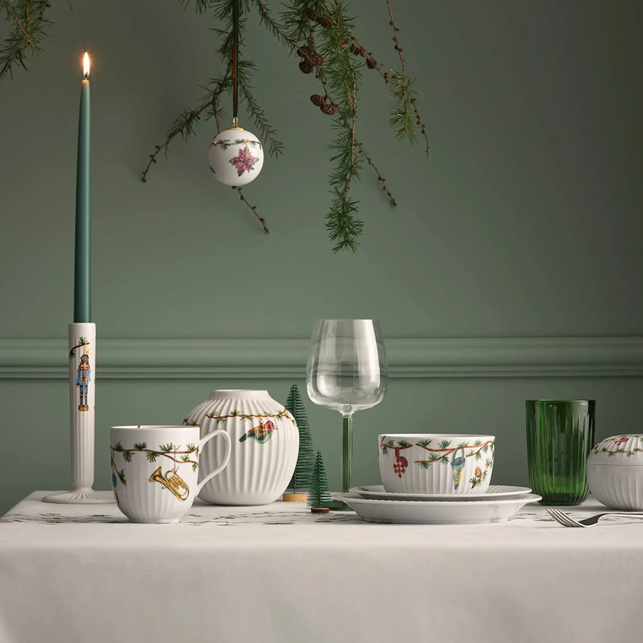 Kähler Hammershøi Christmas Julduk 150x220 cm Vit