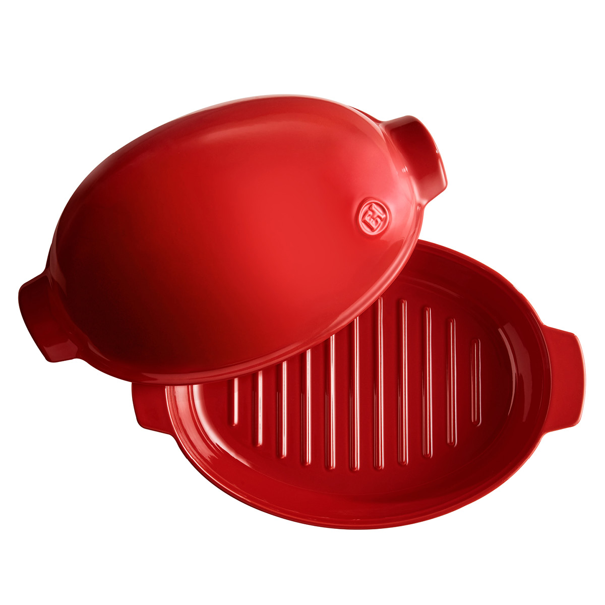 Emile Henry Stekgryta med lock 9 L röd