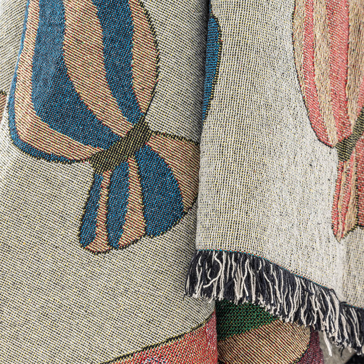 Bloomingville Caramella pledd i resirkulert bomull 130x170 cm multi