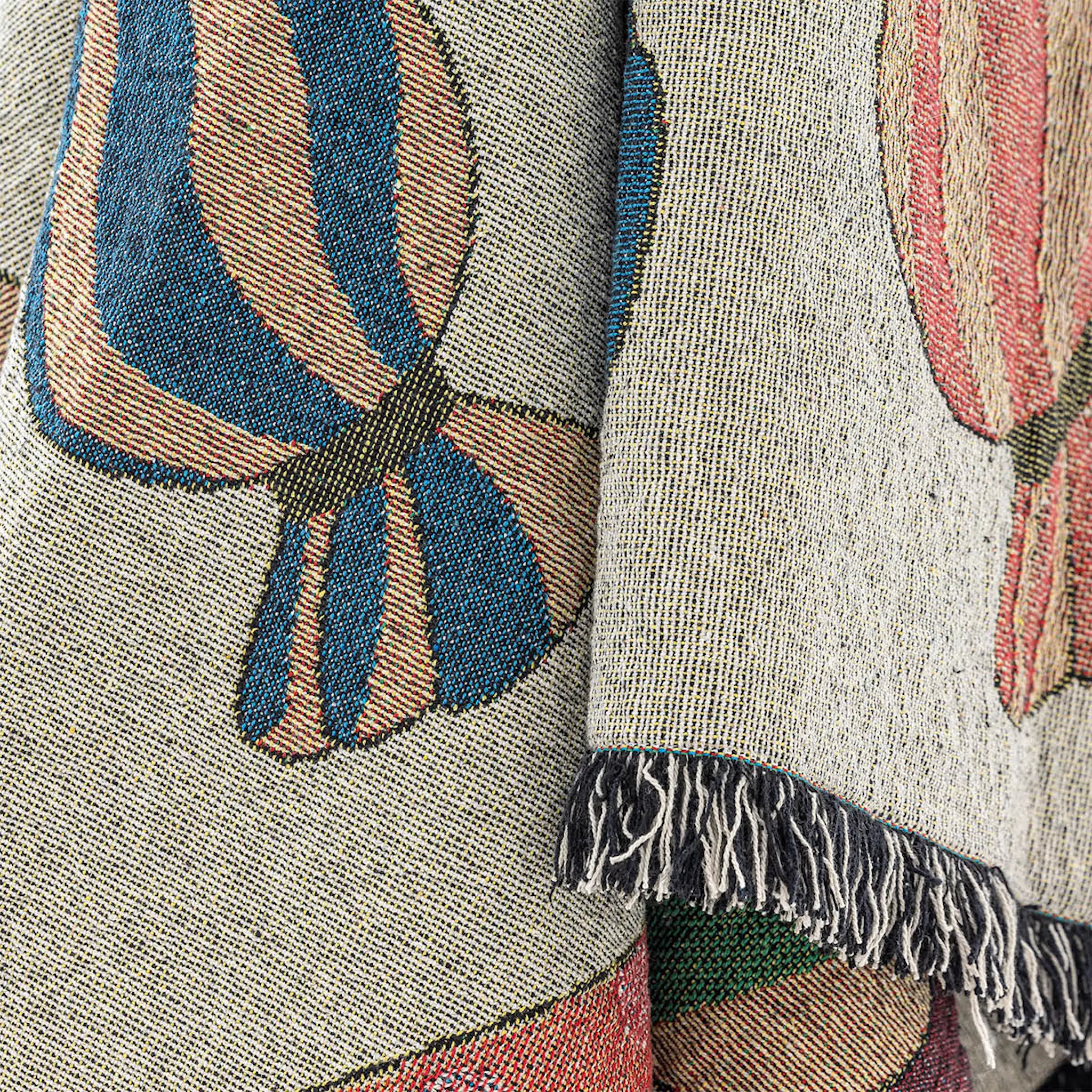 Bloomingville Caramella pläd i återvunnen bomull 130x170 cm multi