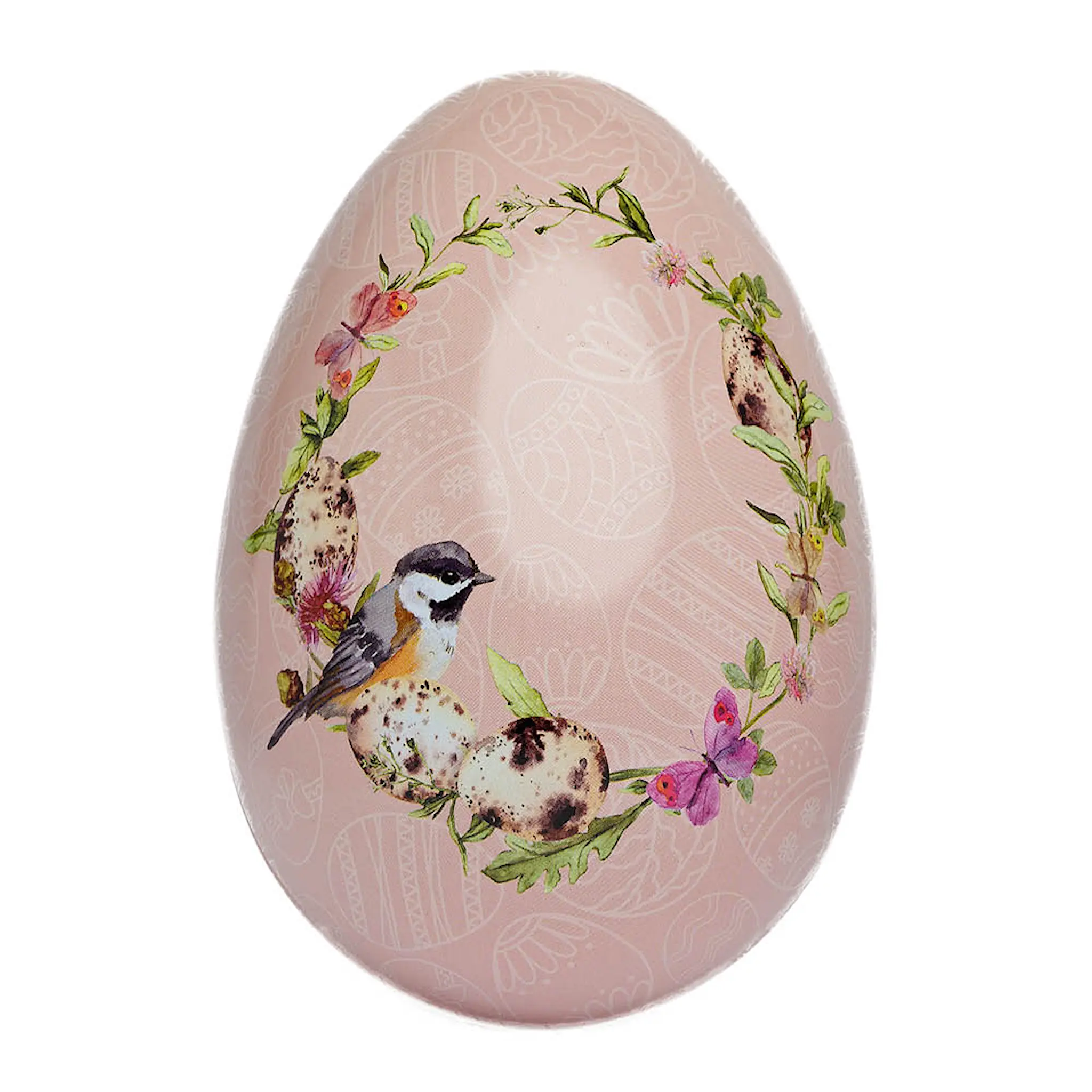 Inspirasjon Forlag Pääsiäismuna metalli 15 cm Vintage pinkki