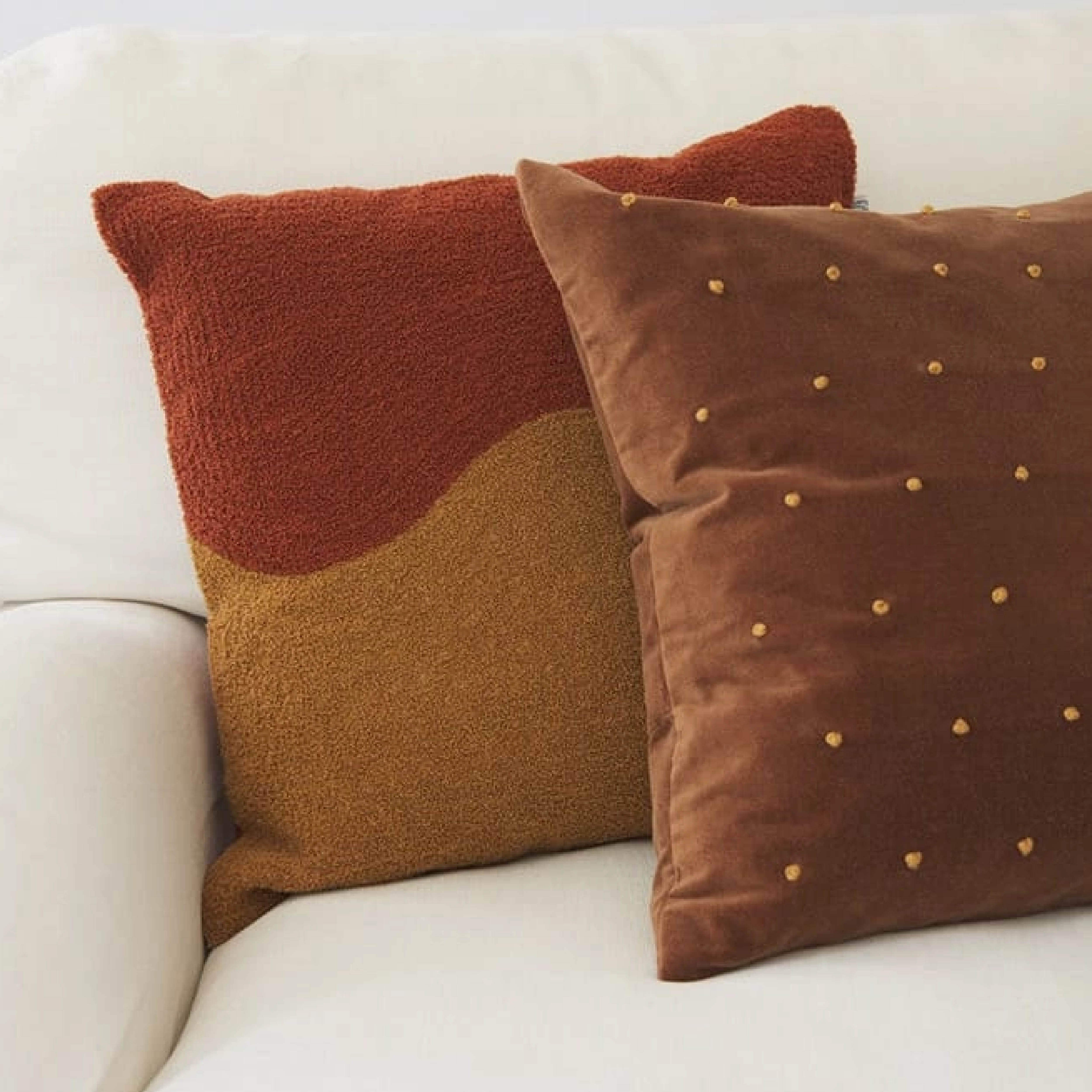 Chhatwal & Jonsson Roma tyynynpäällinen sametti 50x50 cm Cognac/Masala Yellow