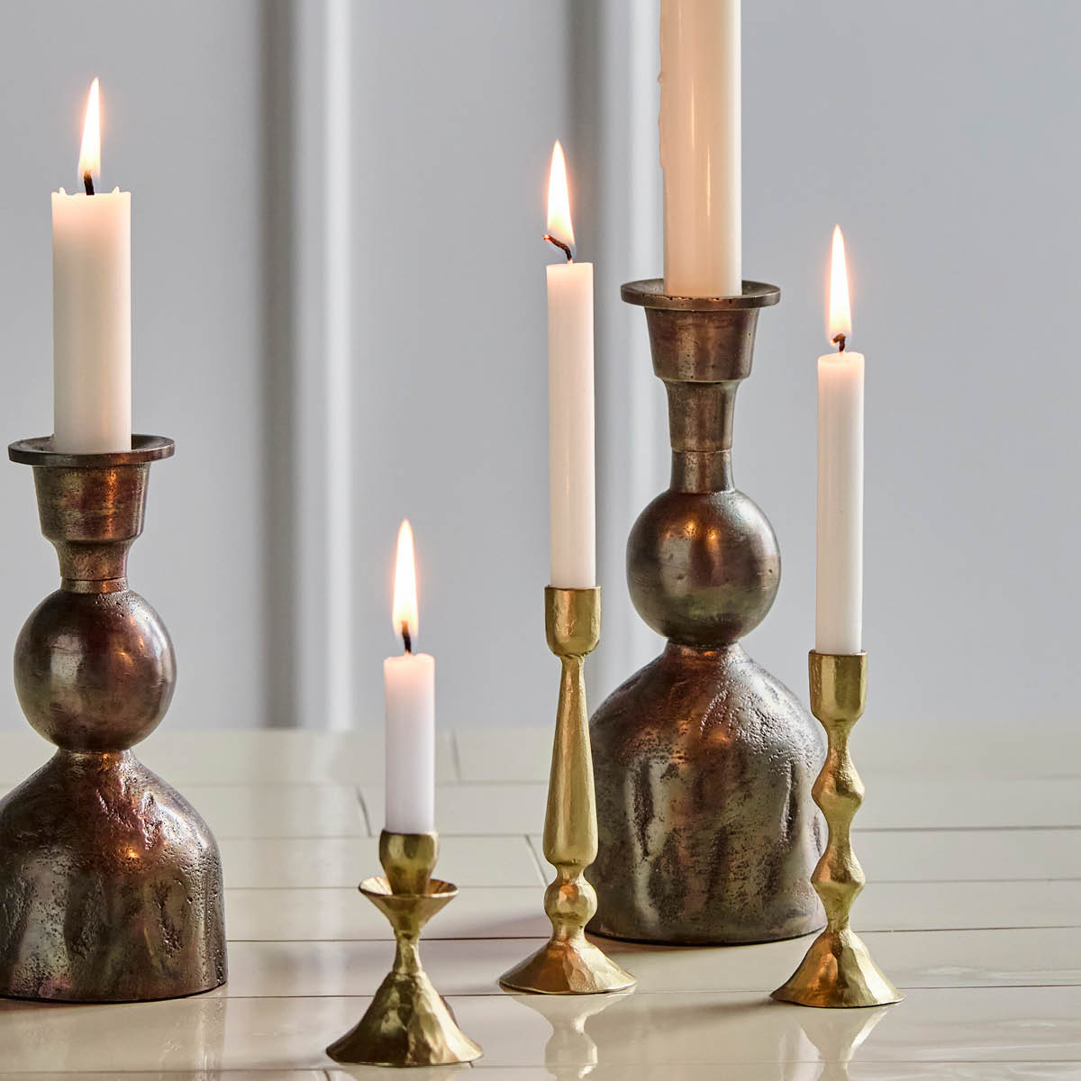House Doctor Kynttilänjalka Castle 3 kpl antiikkimessinki