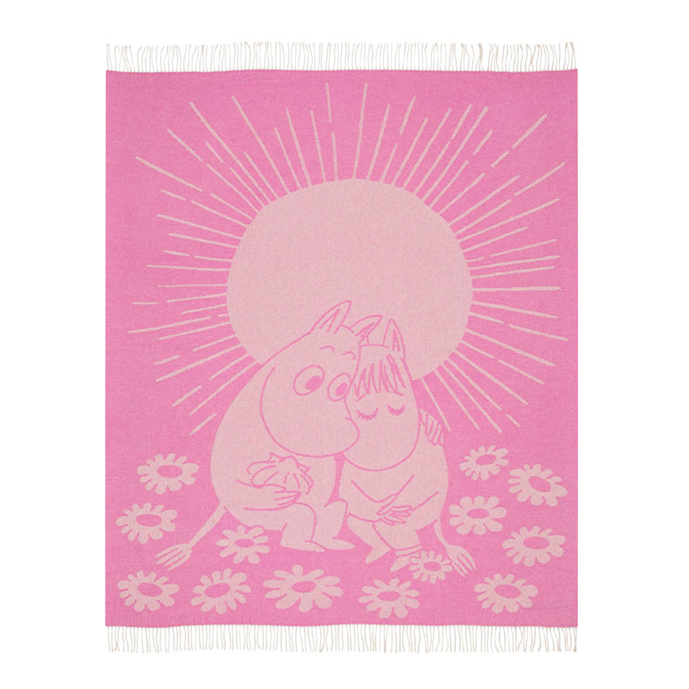 Moomin Arabia Mumin pläd 125x170 cm Förälskade rosa