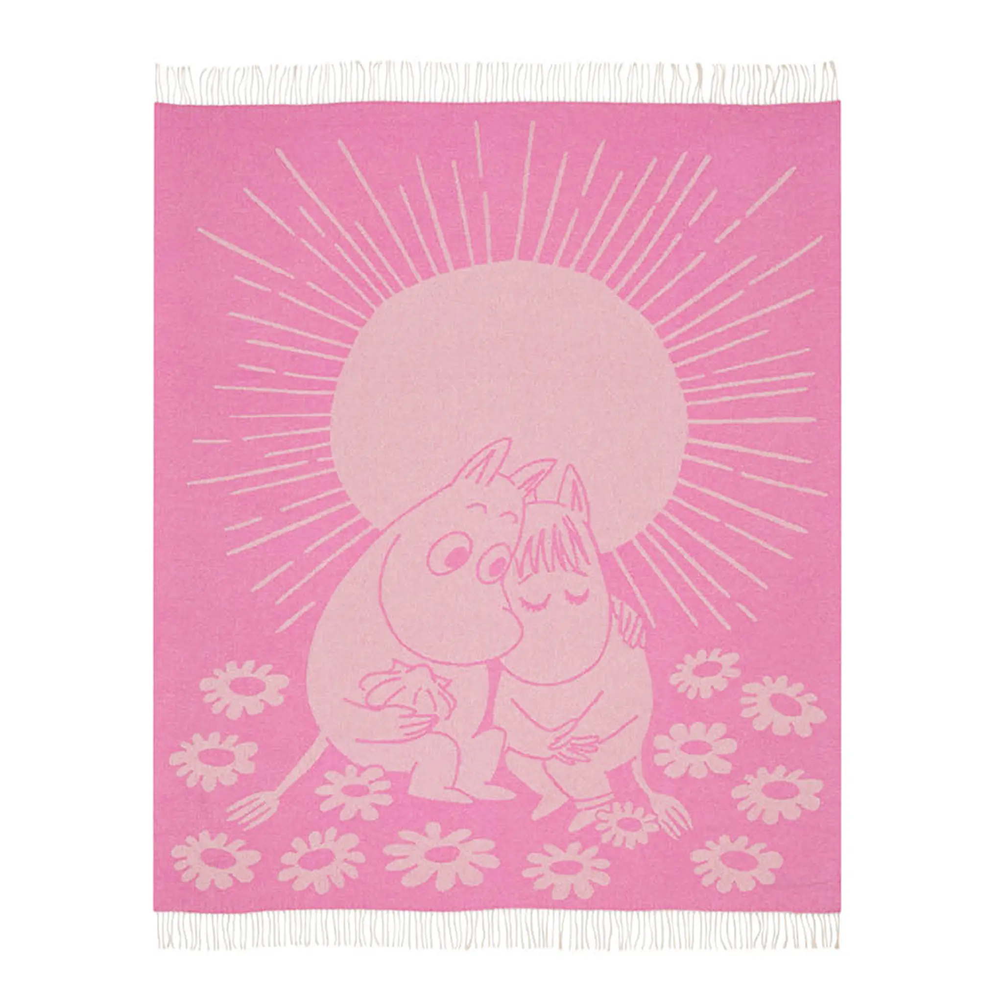 Moomin Arabia Mumin pläd 125x170 cm Förälskade rosa