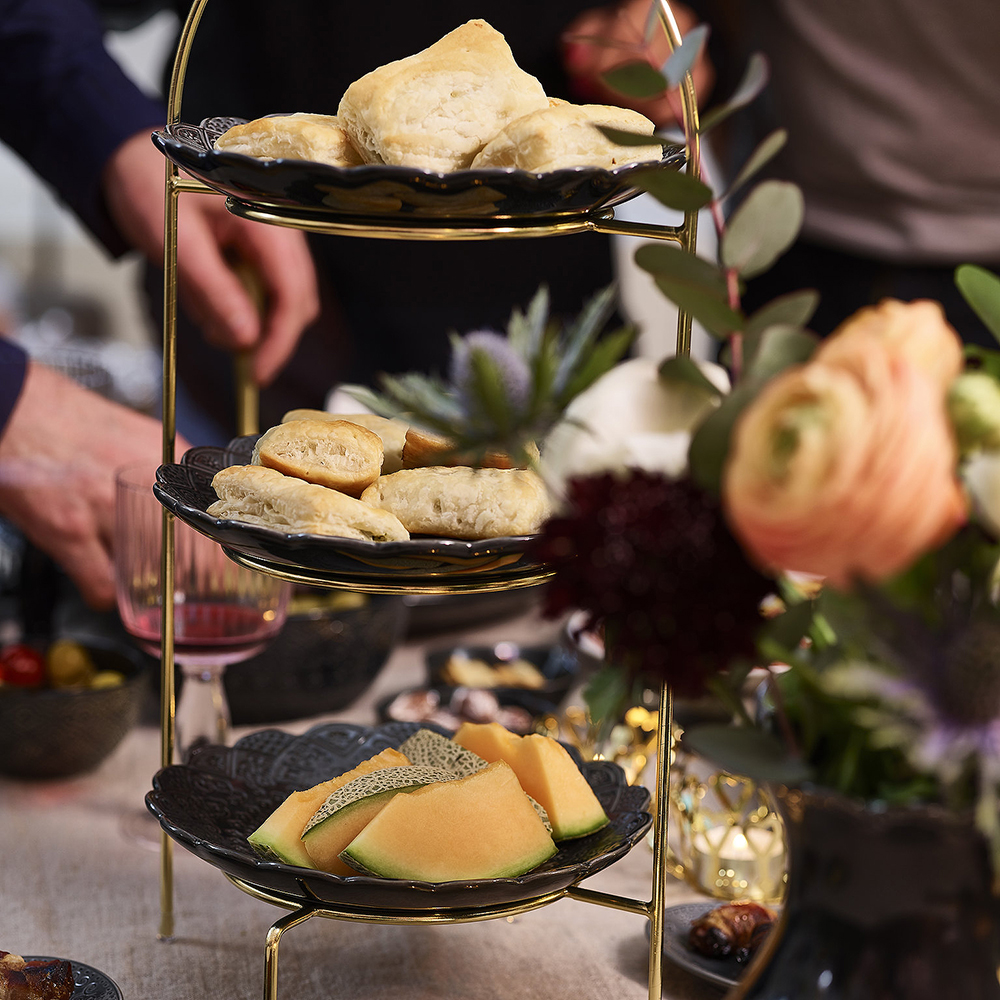 Cult Design Orient Lautasteline 43 cm 3 kerrosta Messinki