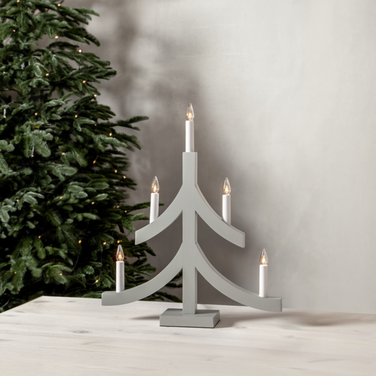 Star Trading Pagod Sähkökynttelikkö kuusi 5 lamppua Harmaa