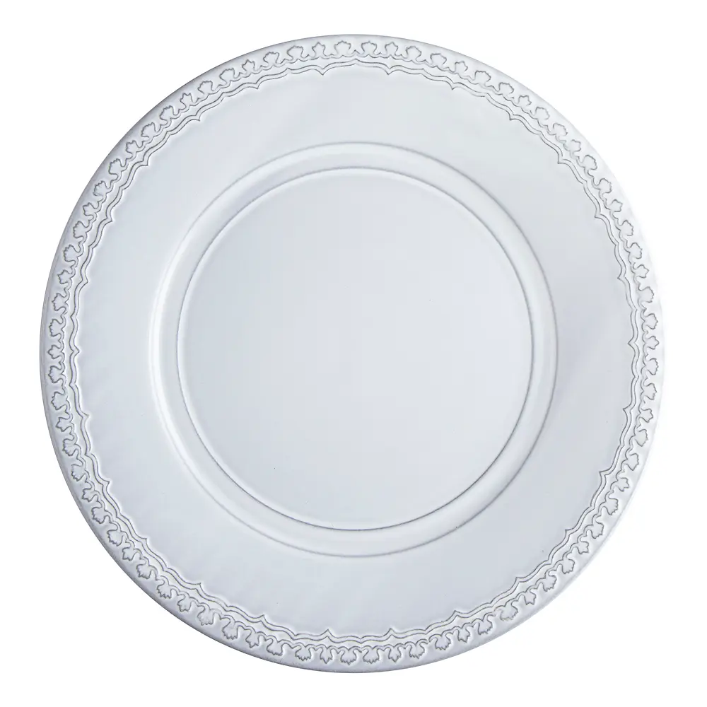 Rua Nova tallerken flat smal bård 28 cm antikkhvit