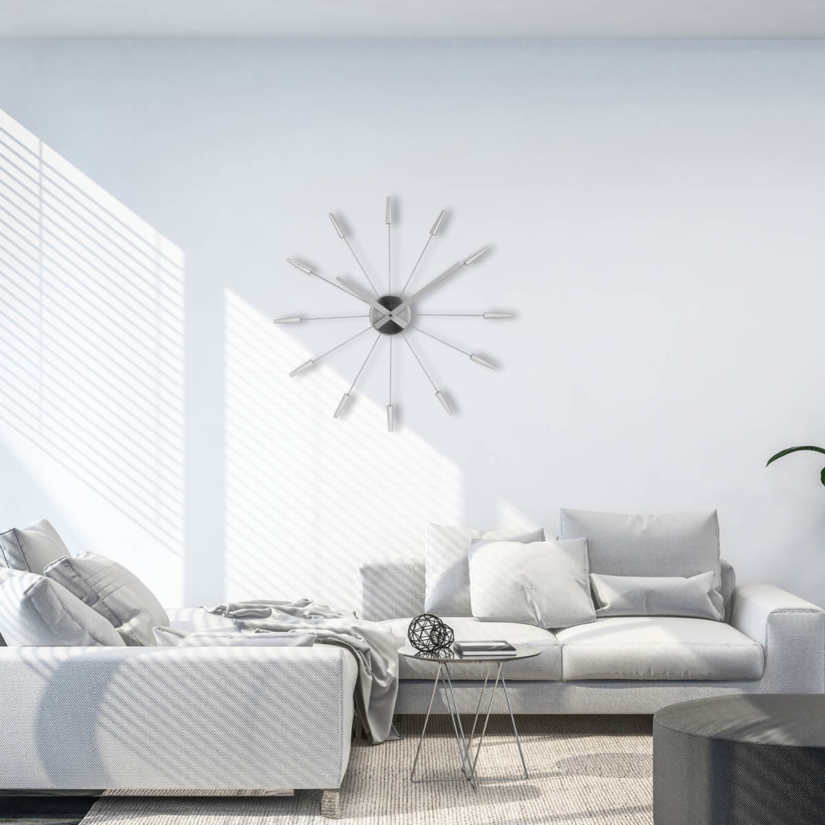 NeXtime Plug Inn Seinäkello 58 cm Hopea