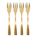 Golden tårtgaffel 15 cm 4-pack gyllene