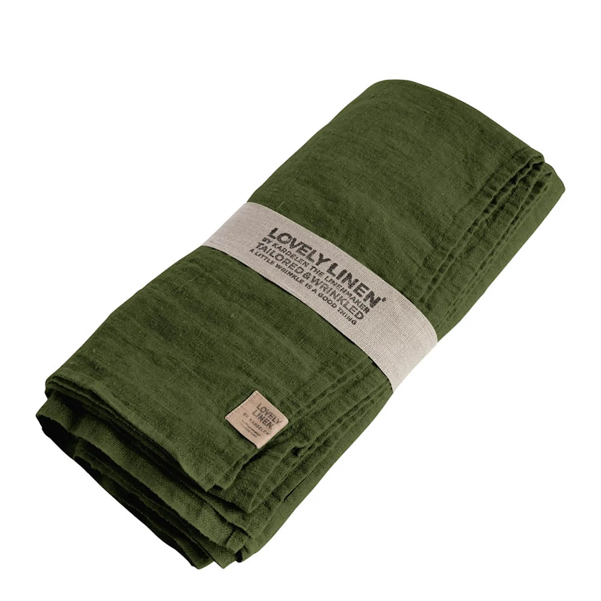Lovely Linen Lovely bordduk lin 145x380 cm Jeep Green