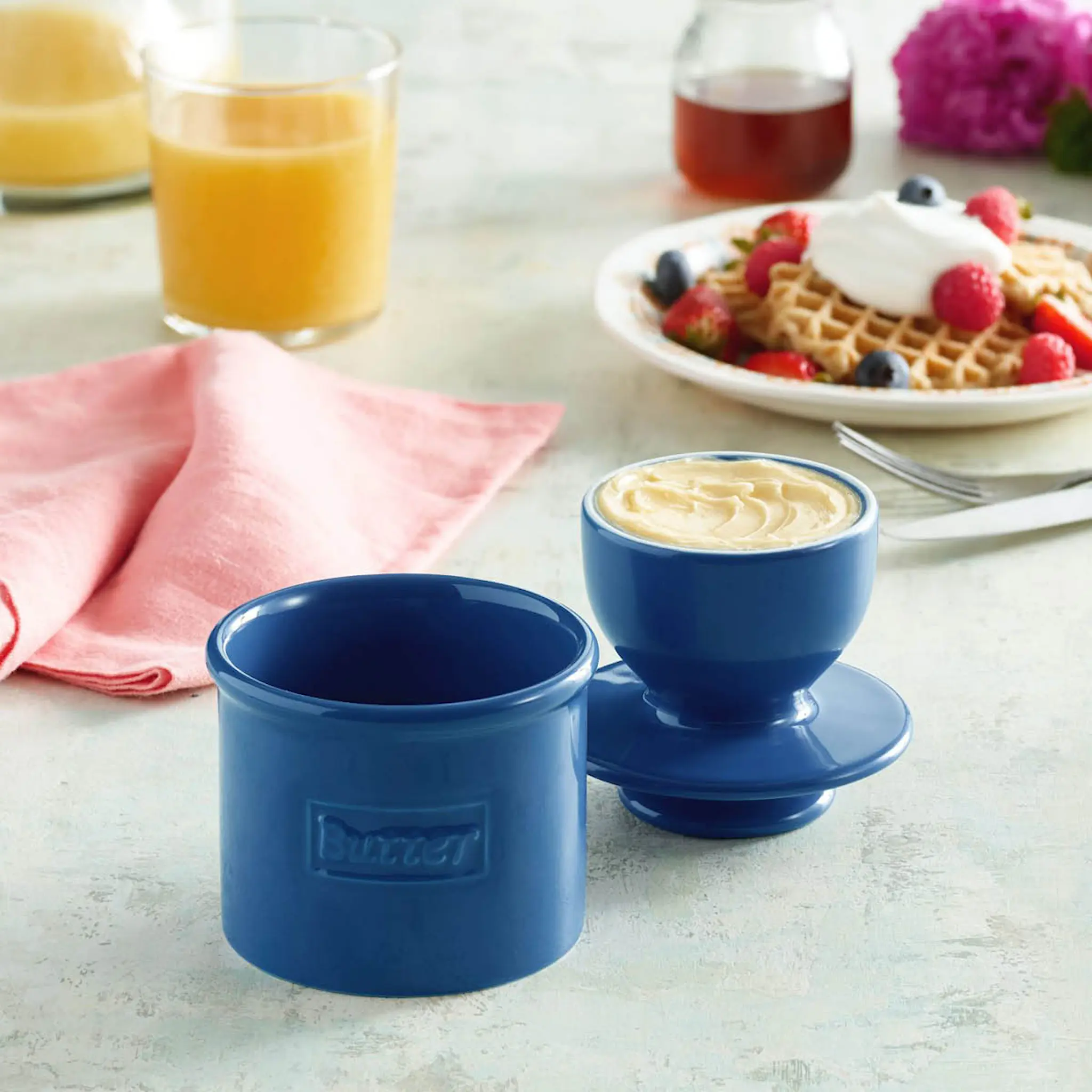 Butter Bell Crock Retro Café smørklokke blå