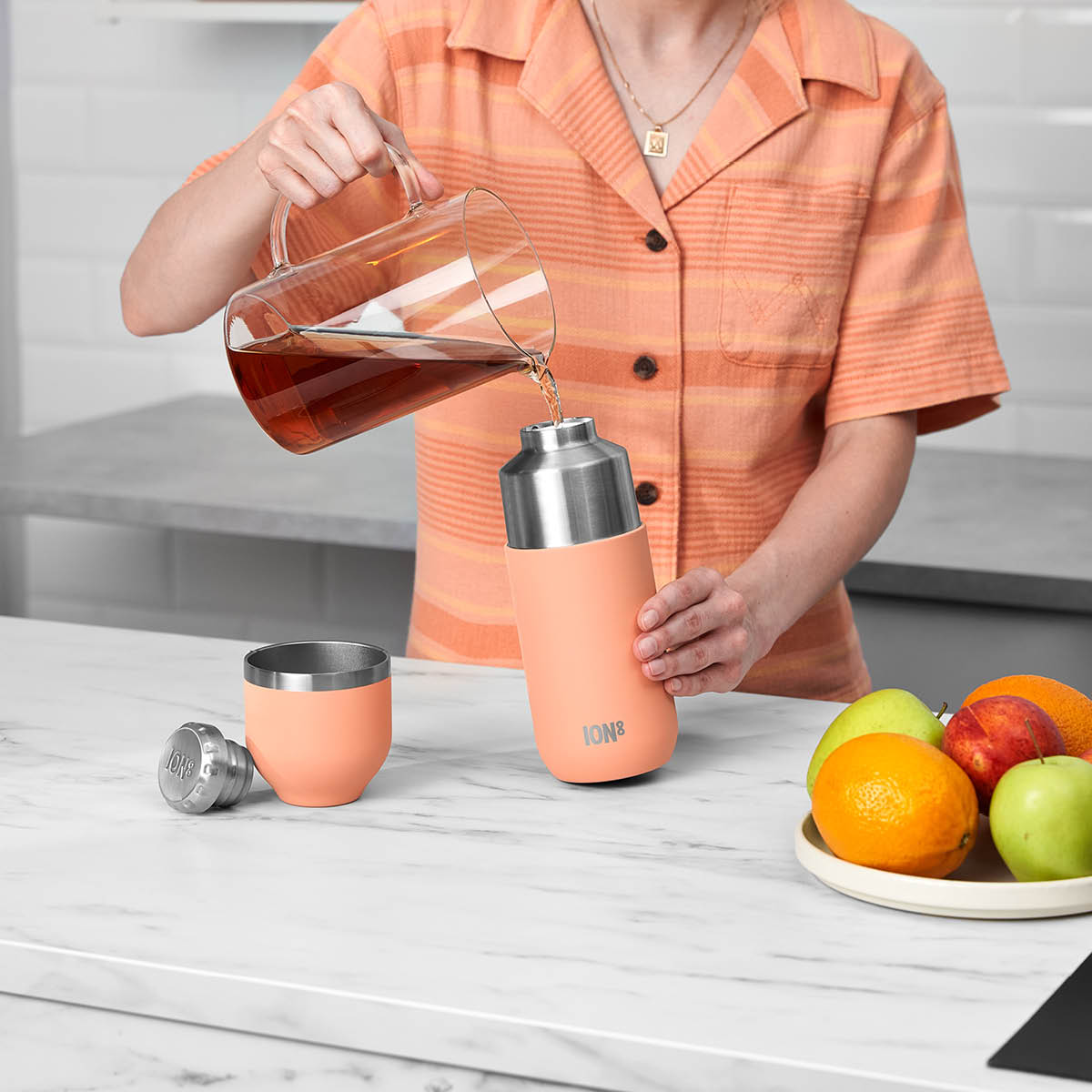 ION8 Luma termosflaska med kopp 0,7 L coral