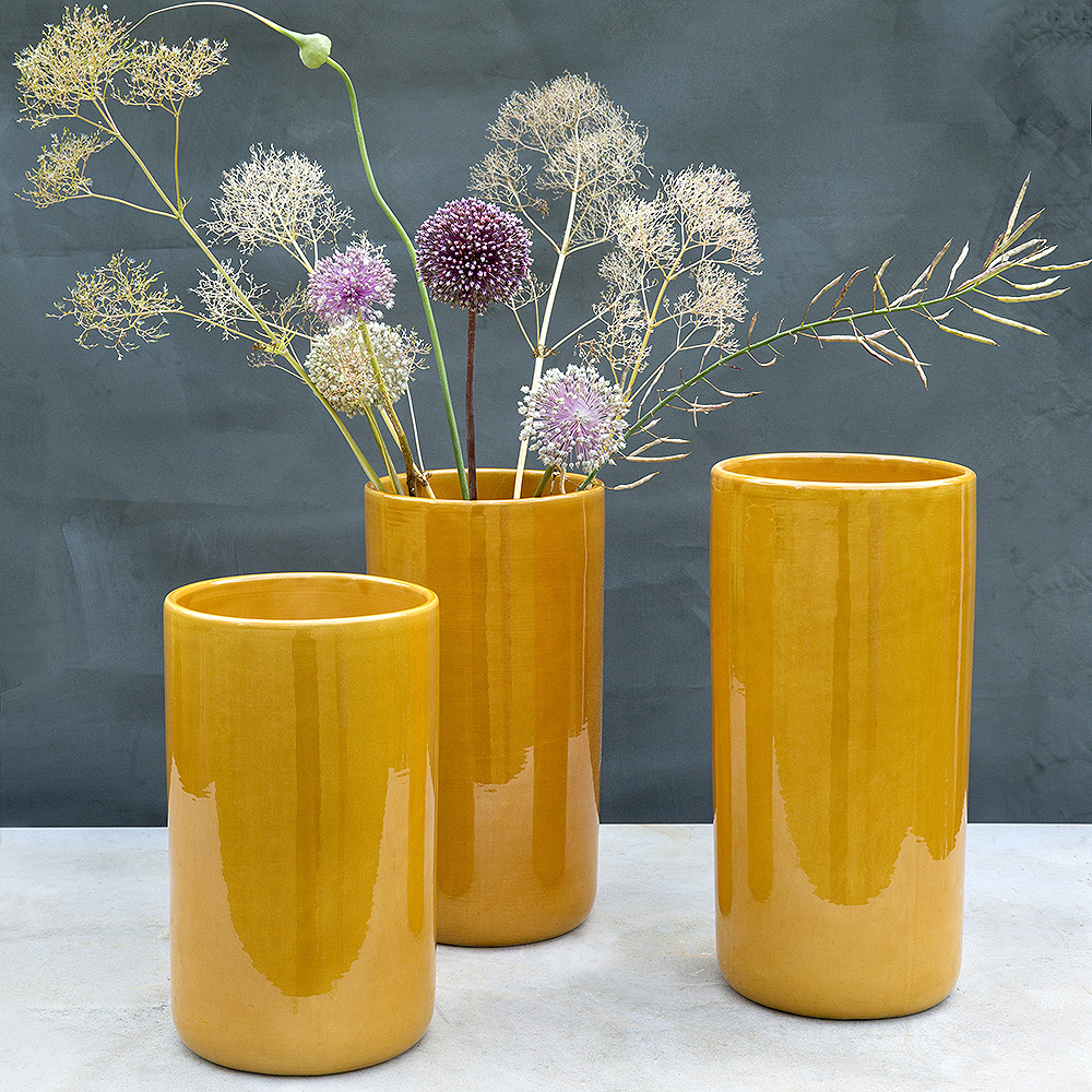 Bergs Potter Oak Vas 40 cm Gul amber