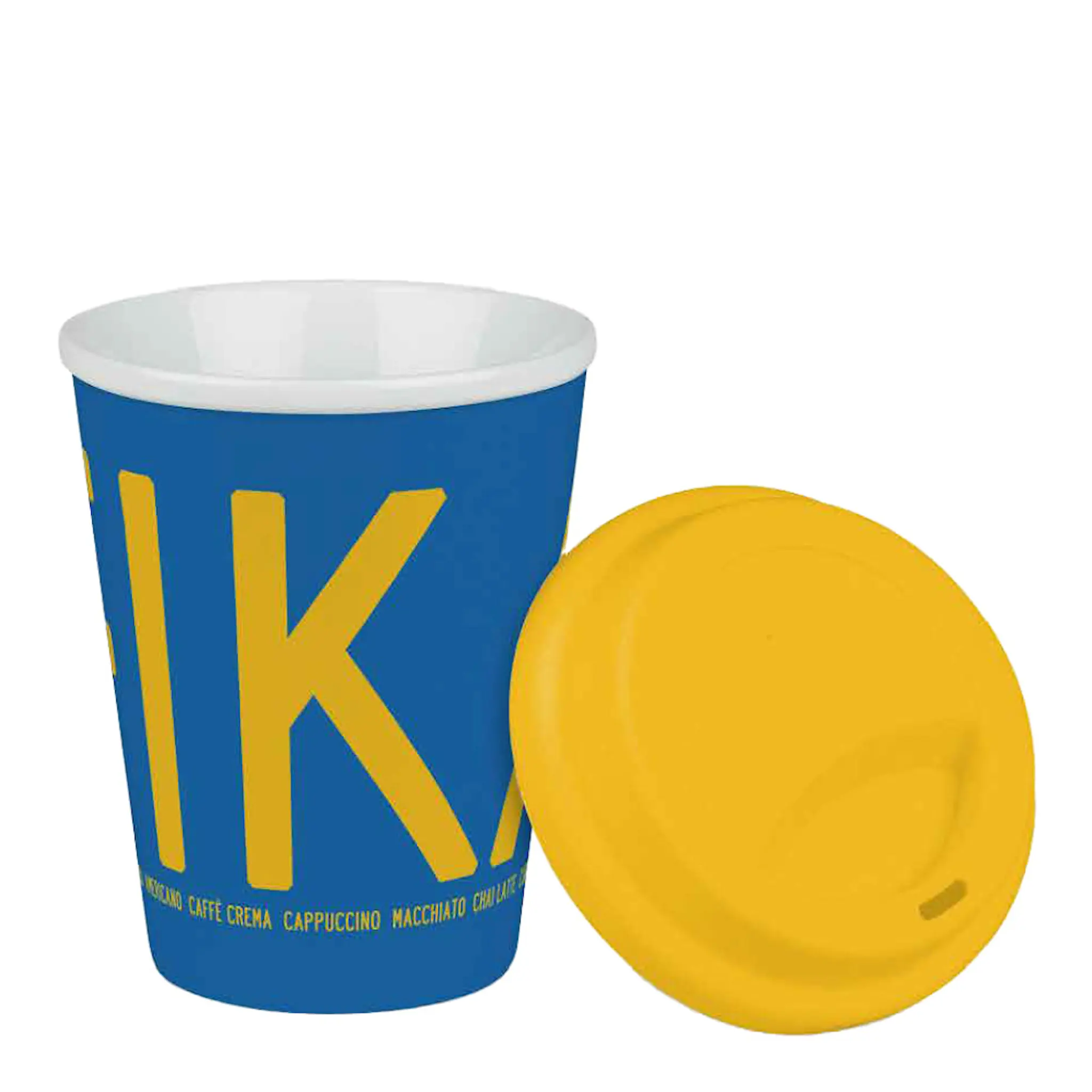 Citronelles Fika To Go Muki  38 cl Sininen/Keltainen