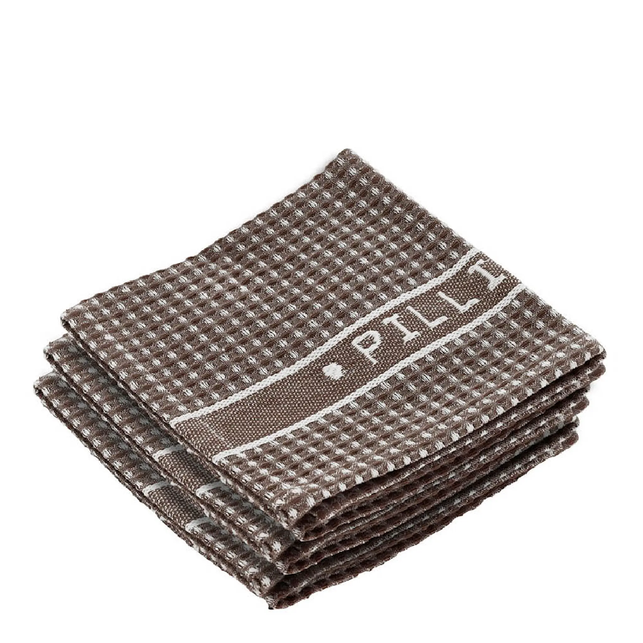Pillivuyt Kjøkkenklut bomull 32x32 cm 3 stk brun/hvit