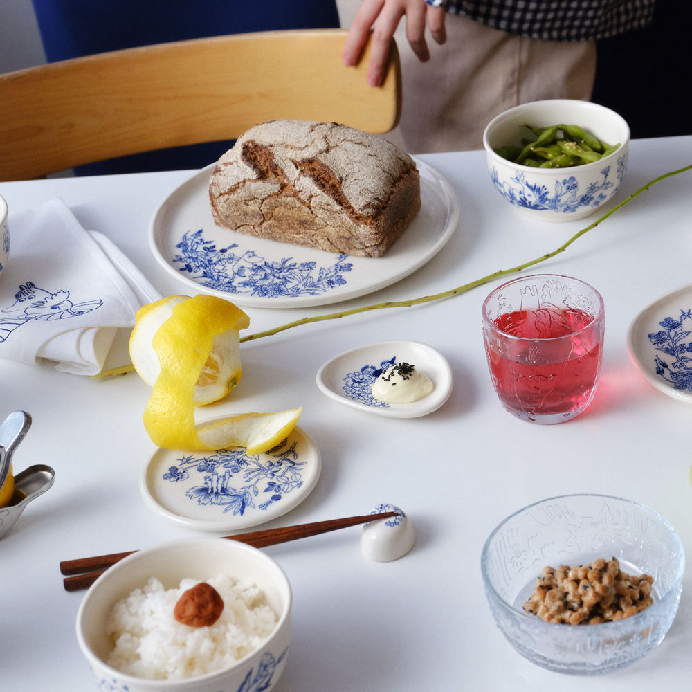 Moomin Arabia Haru minitallerken 12 cm mummi hvit/blå