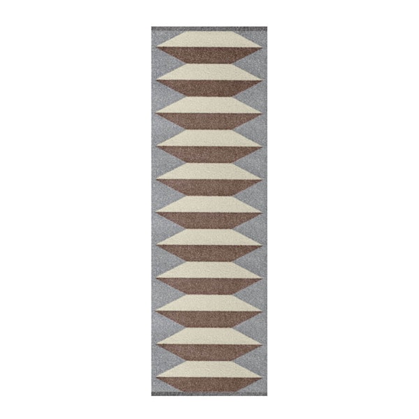 Accordion gångmatta 240x77 cm ljusgrå
