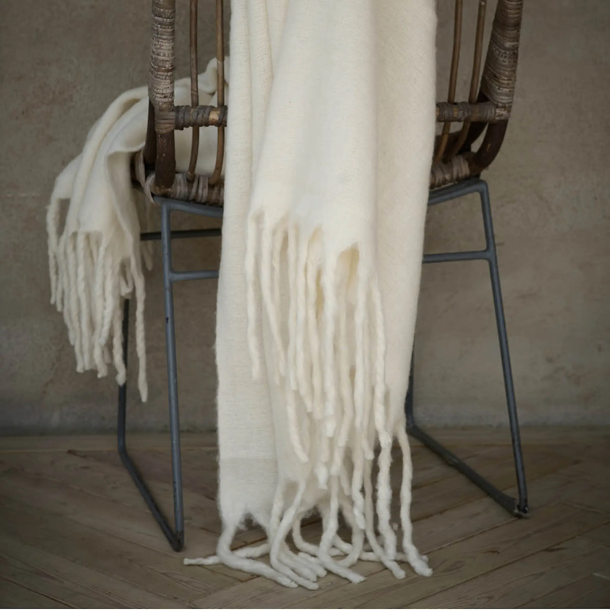 Fondaco Nord pläd 130x170 cm enfärgad offwhite