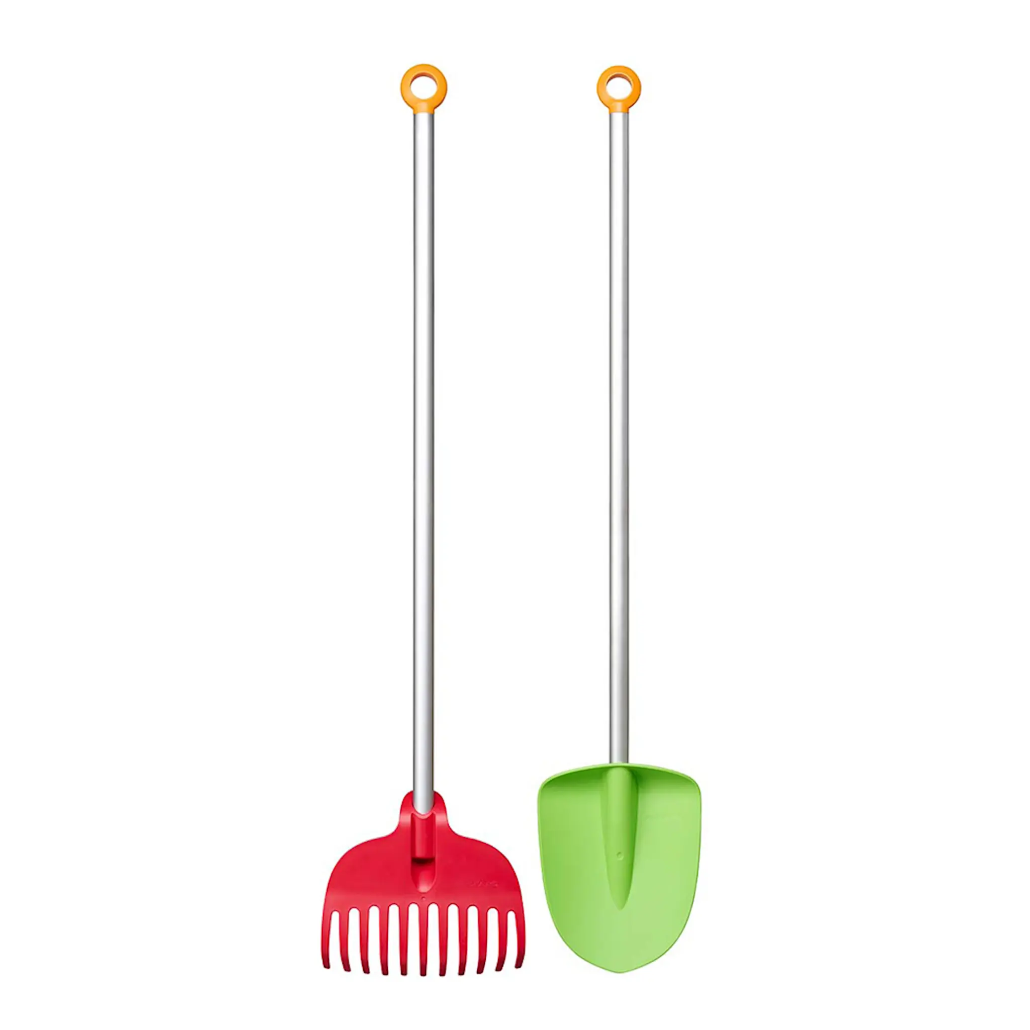 Fiskars MyFirst Fiskars trädgårdsset spade + räfsa röd/grön