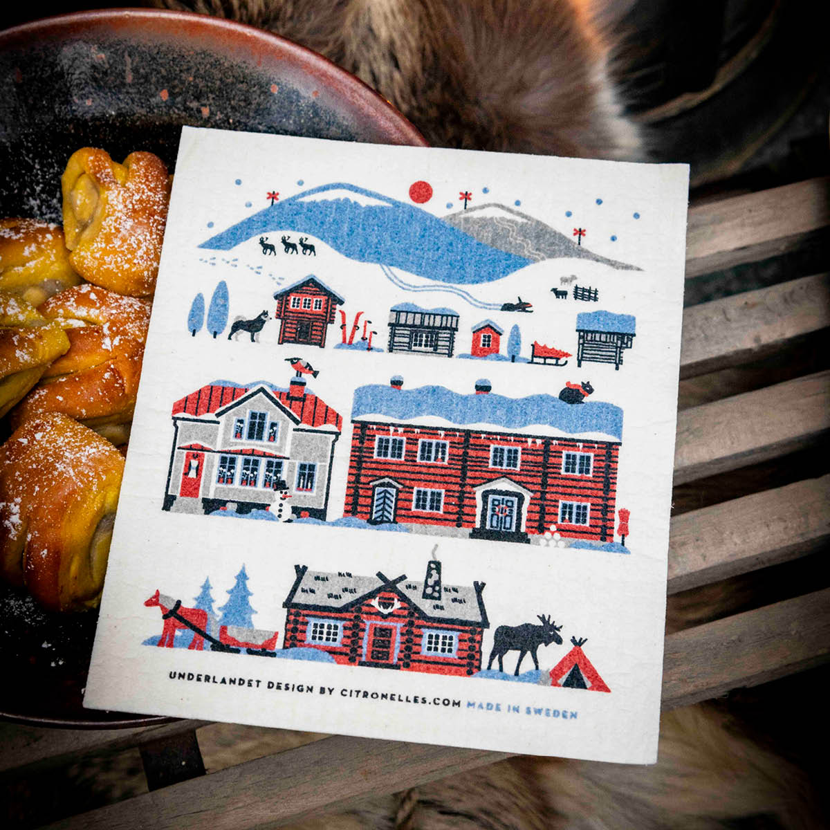 Citronelles Scandinavian Mountains Tiskirätti 20x18 cm Winter Mountains