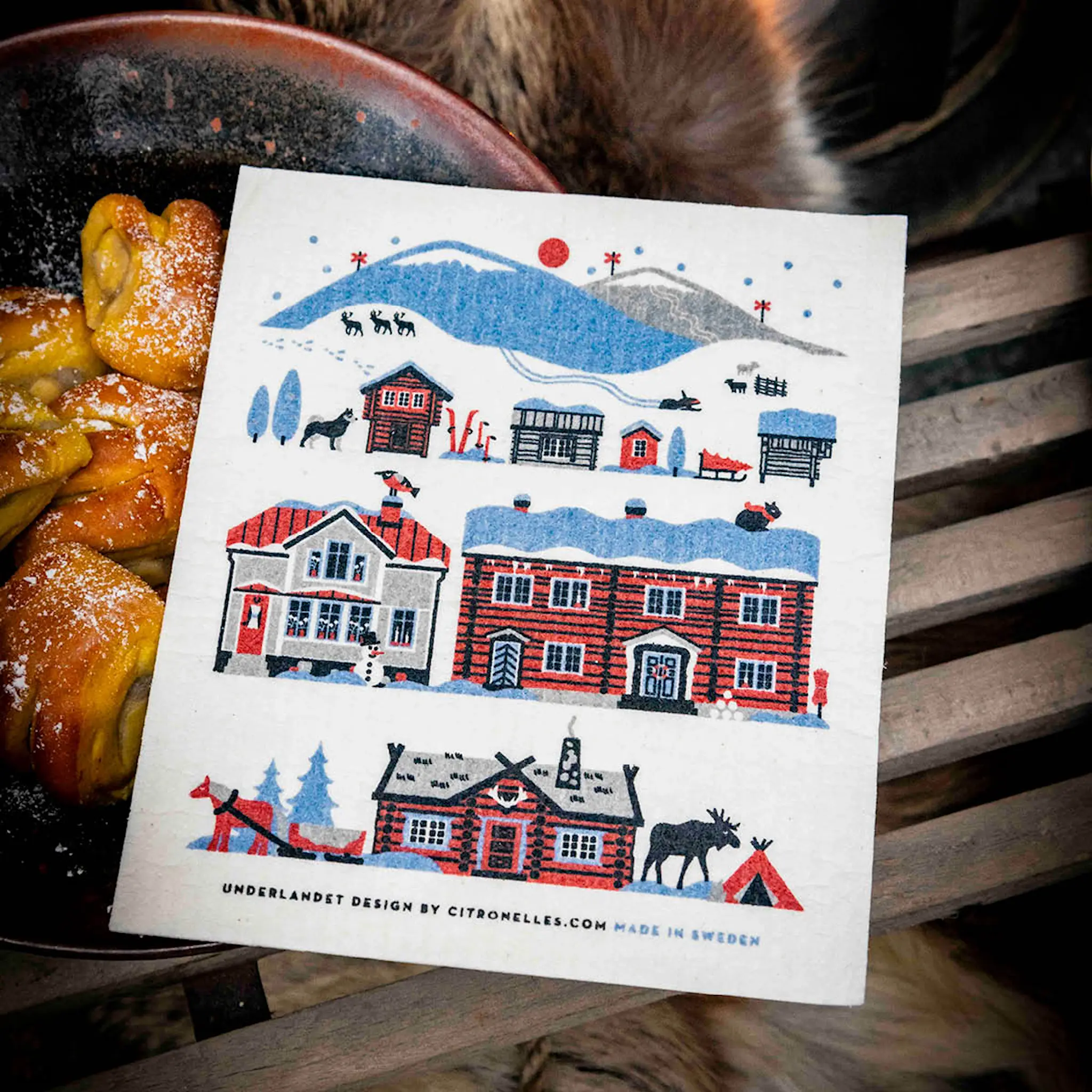 Citronelles Scandinavian Mountains Tiskirätti 20x18 cm Winter Mountains