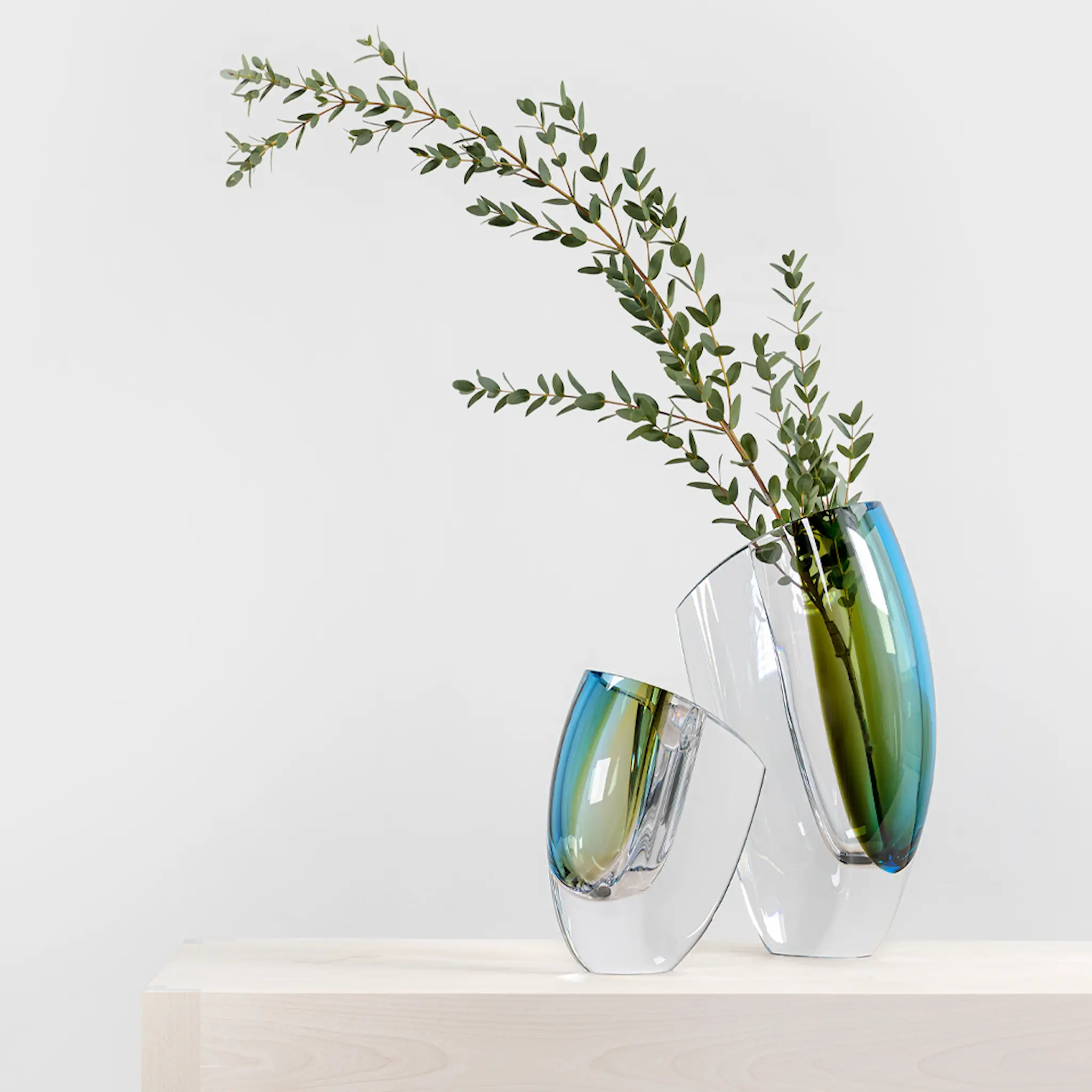 Kosta Boda Mirage Vas 31 cm Grön/Blå