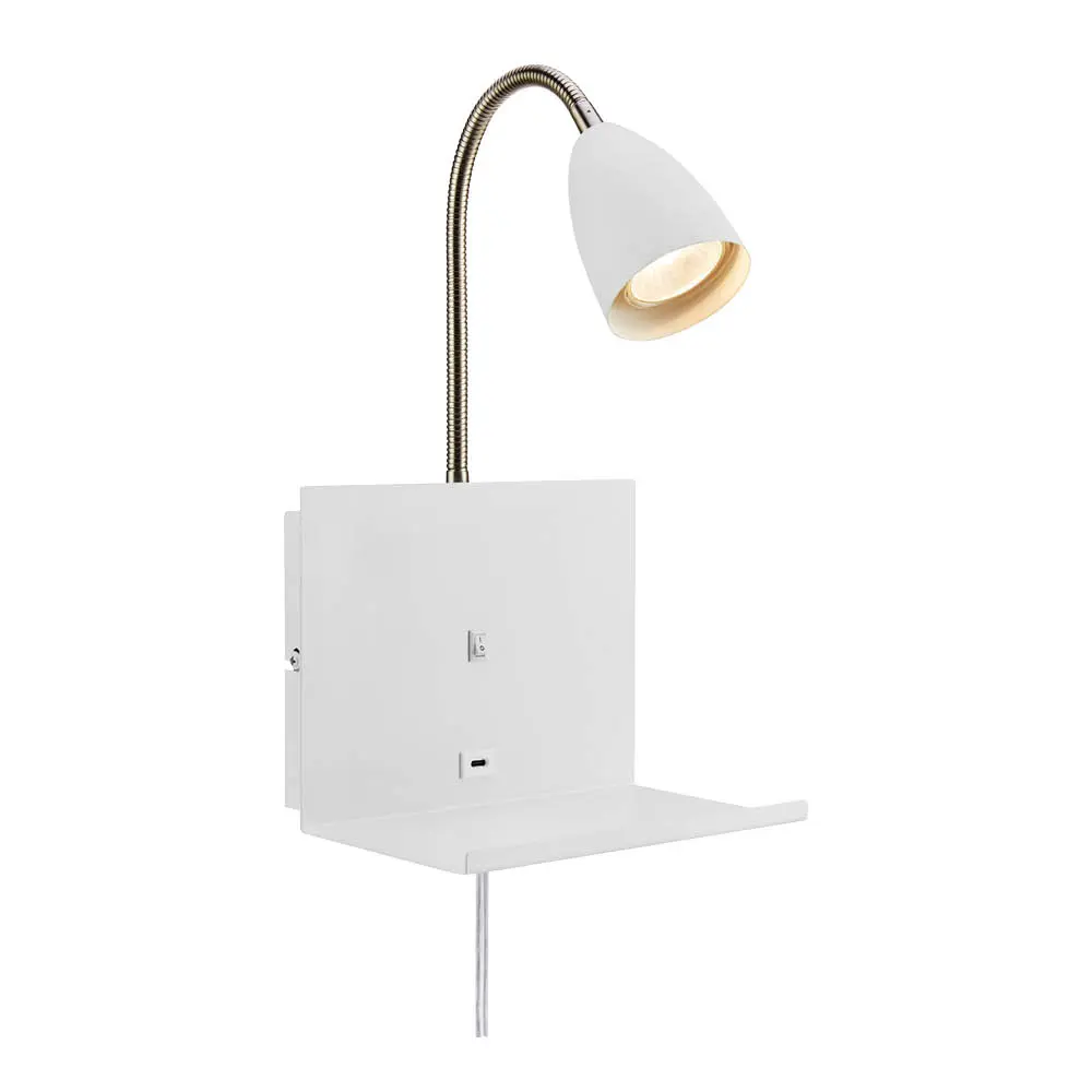 Cuarto vegglampe 27 cm hvit