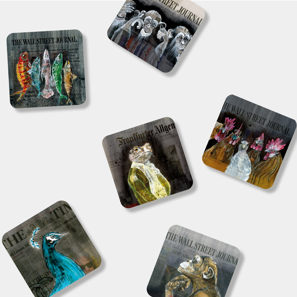 LISA TÖRNER ART Glassbrikke 10 cm 6 stk svart