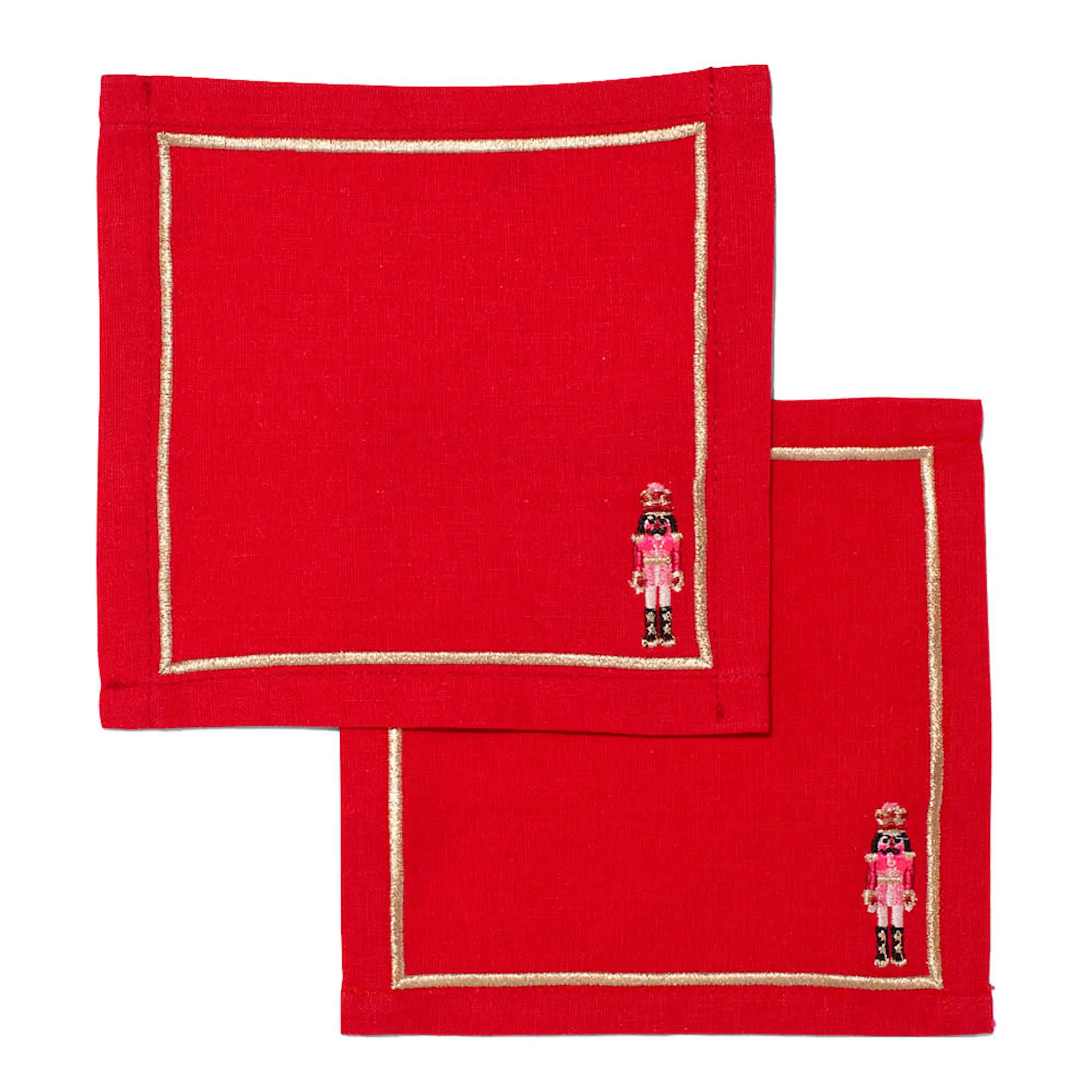 Vondels Christmas Party Lasinalunen pähkinänsärkijä 14x14 cm 2 kpl Punainen