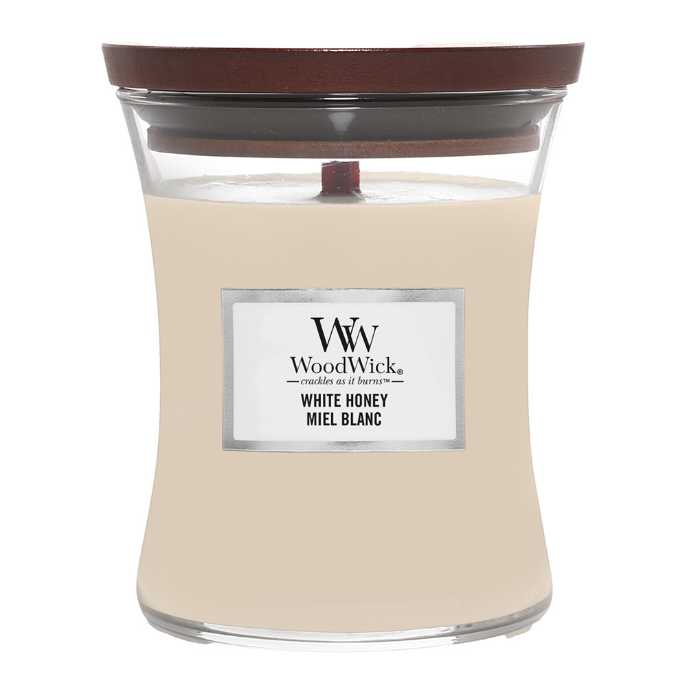 WoodWick Hourglass doftljus medium white honey