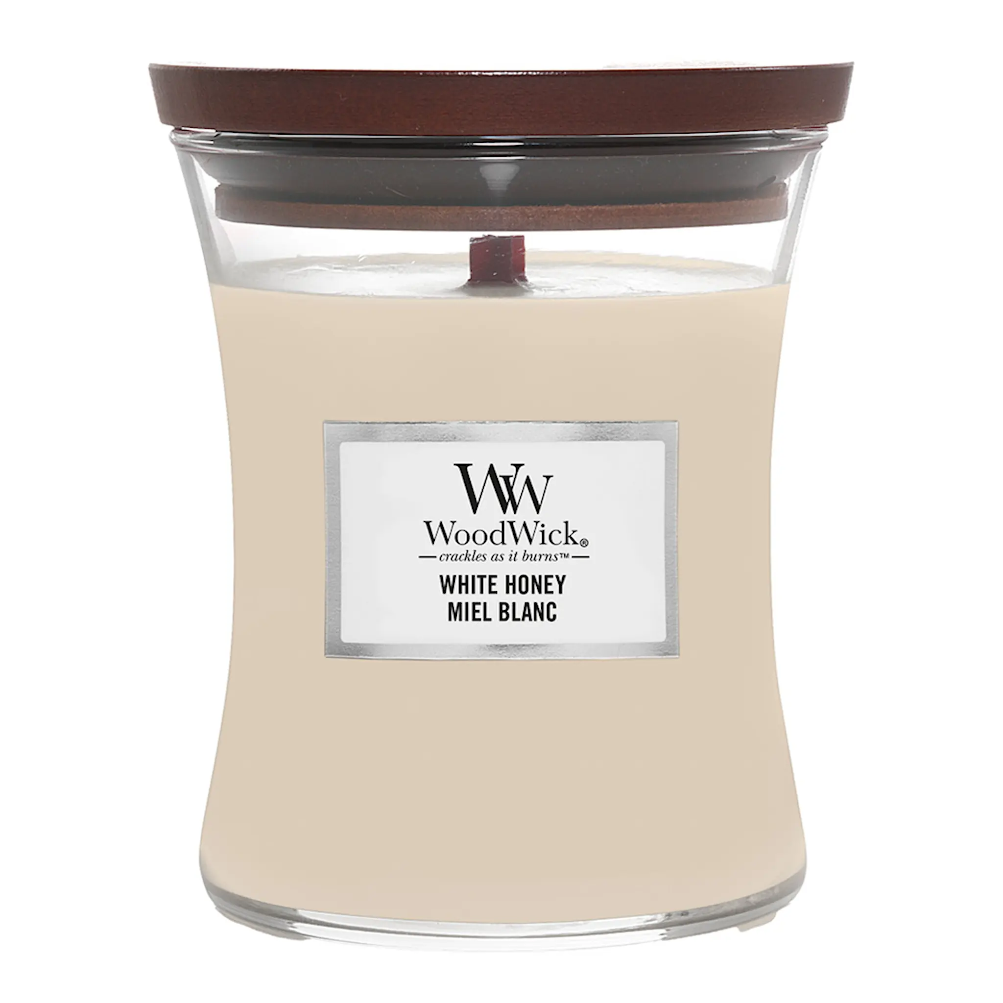 WoodWick Hourglass doftljus medium white honey