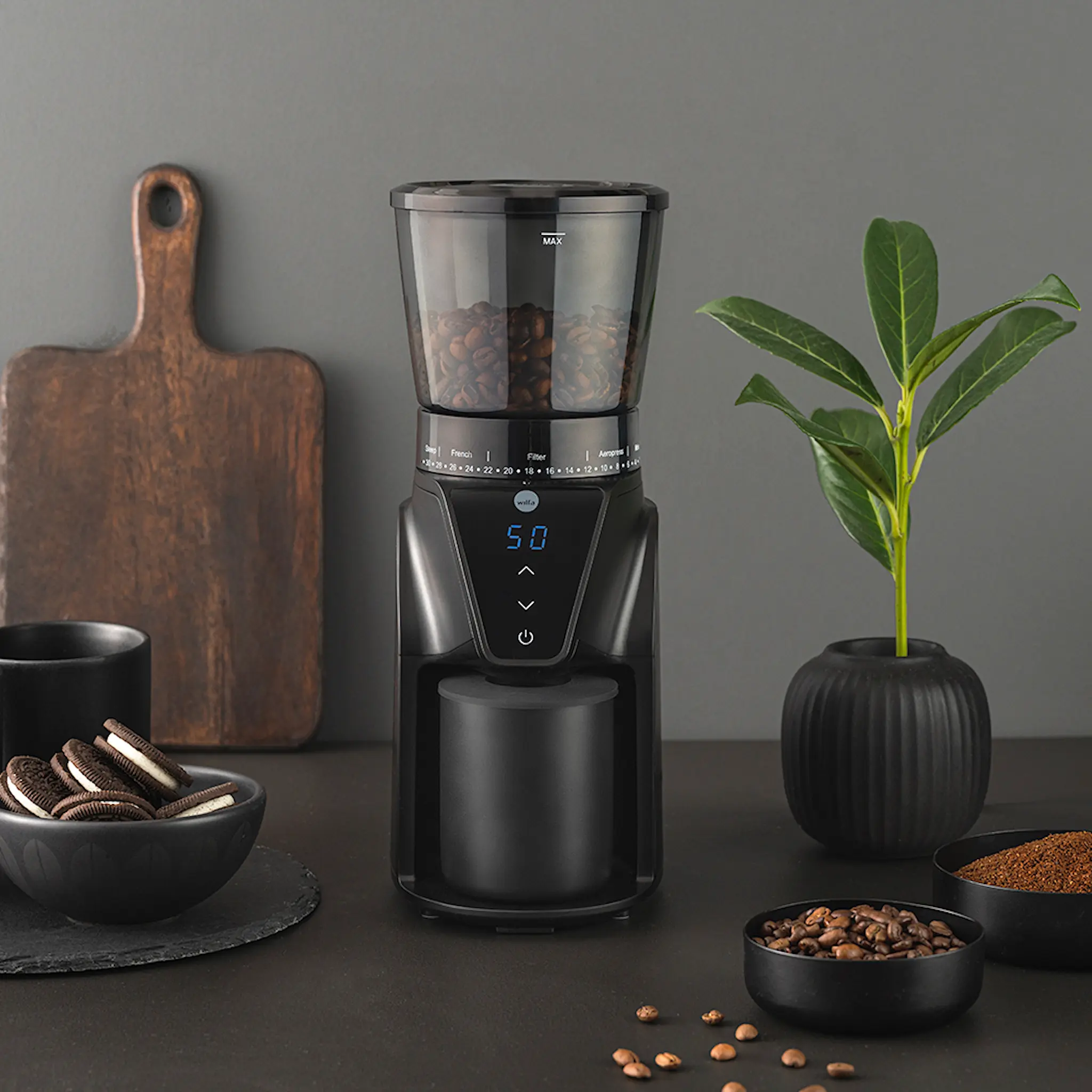 Wilfa Kaffekvern digitalt display 275 g svart